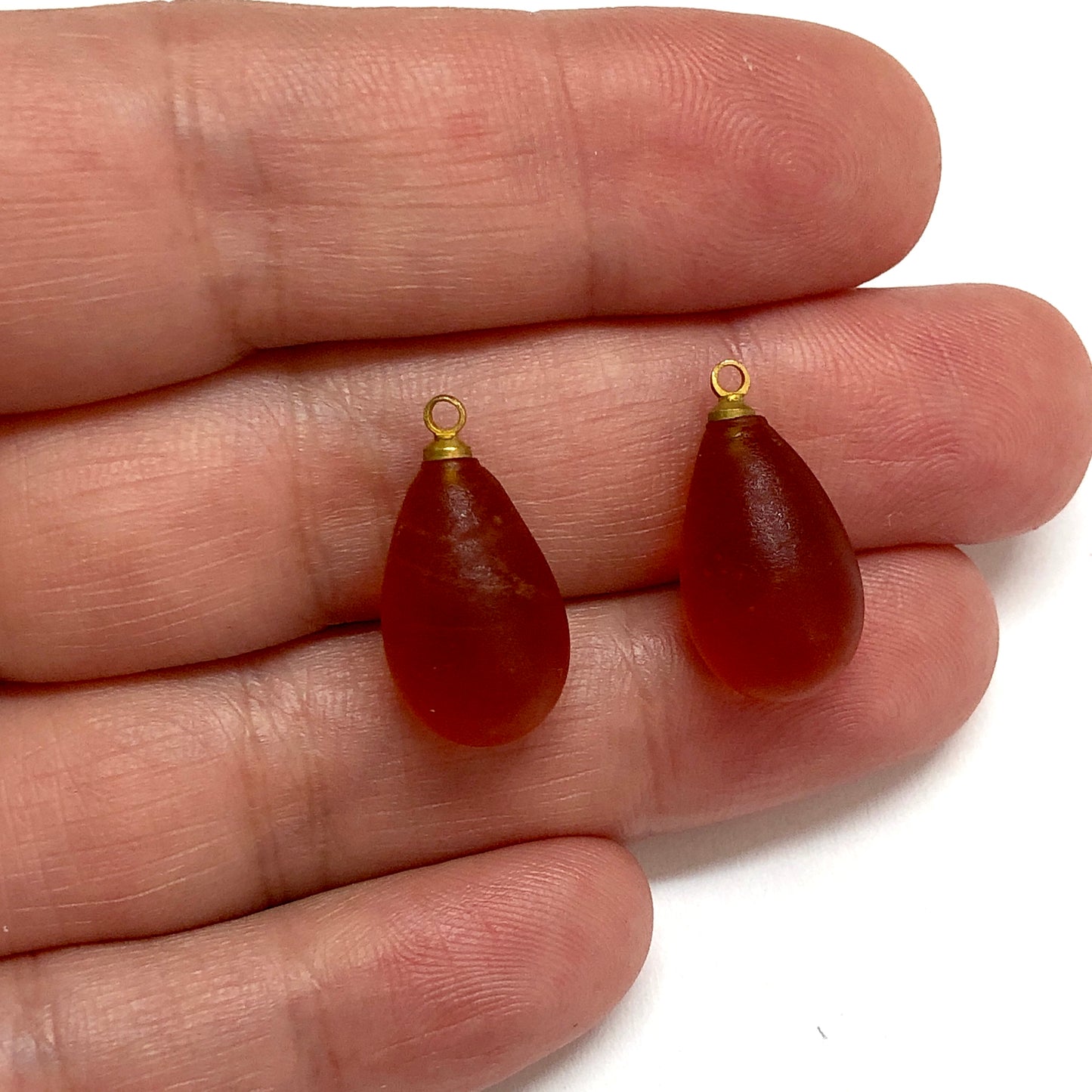 Murano Cam Su Damlası Buzlu - Tarçın