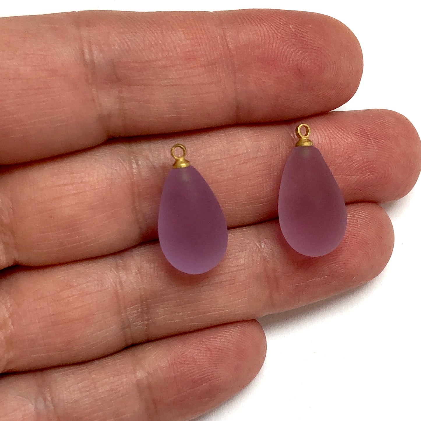 Murano Cam Su Damlası Buzlu - Açık Lila