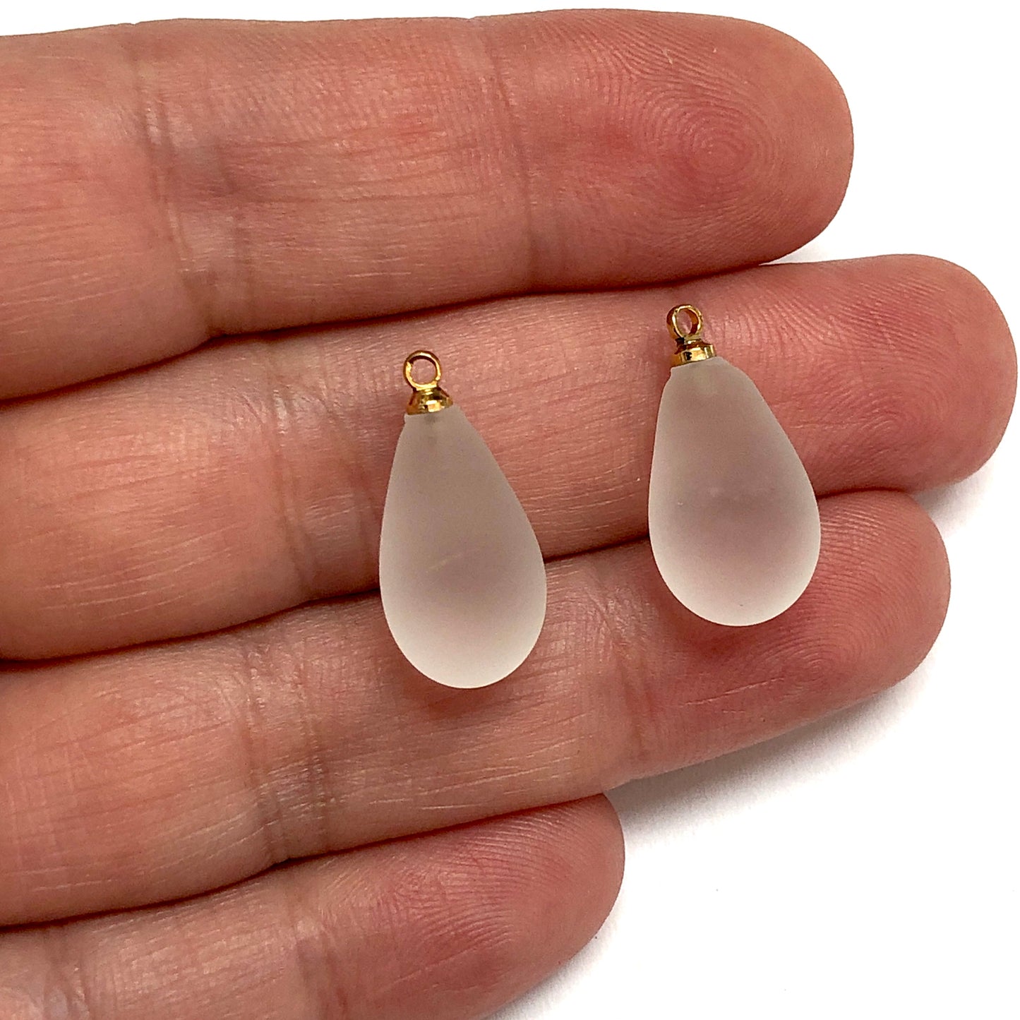 Murano Cam Su Damlası Buzlu - Beyaz