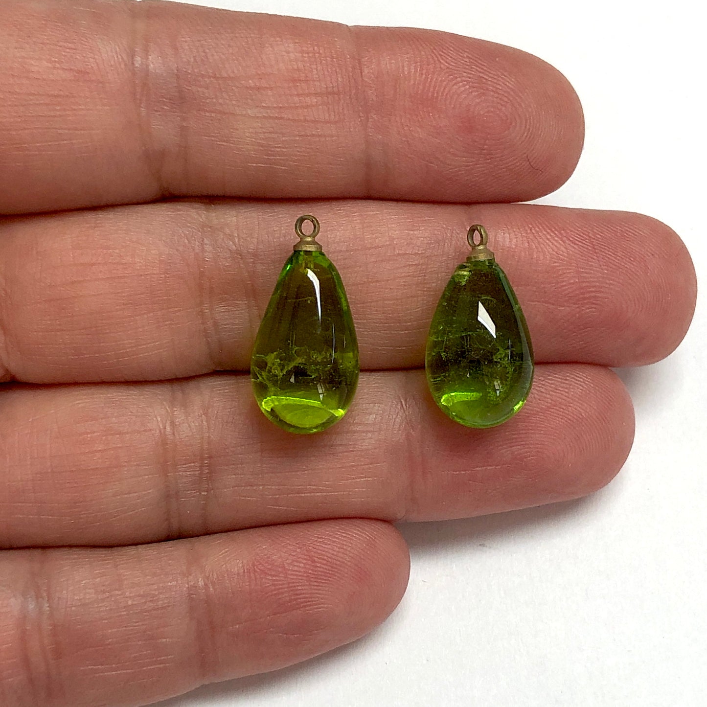 Murano Cam Su Damlası Şeffaf - Yağ Yeşili