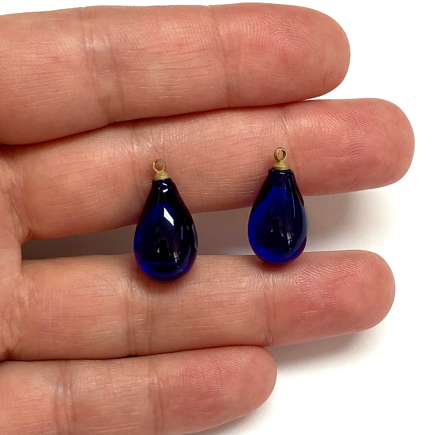 Murano Cam Su Damlası Şeffaf - Kobalt