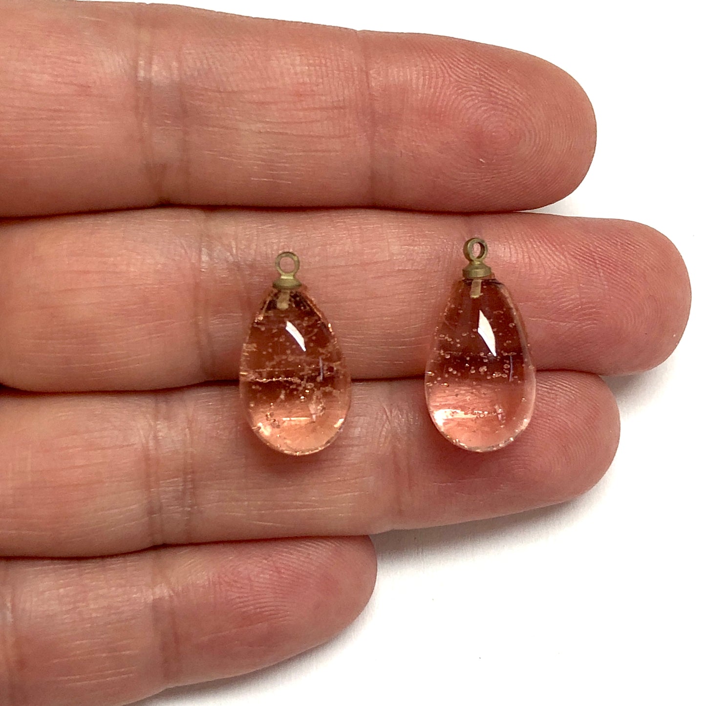 Murano Cam Su Damlası Şeffaf - Pudra