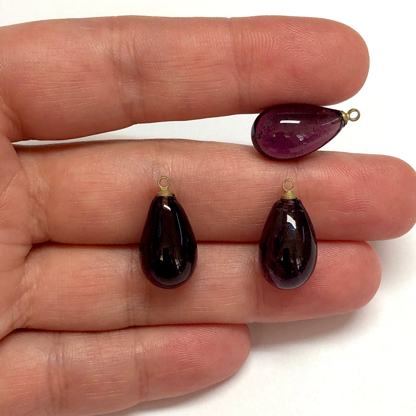 Murano Cam Su Damlası Şeffaf - Mürdüm