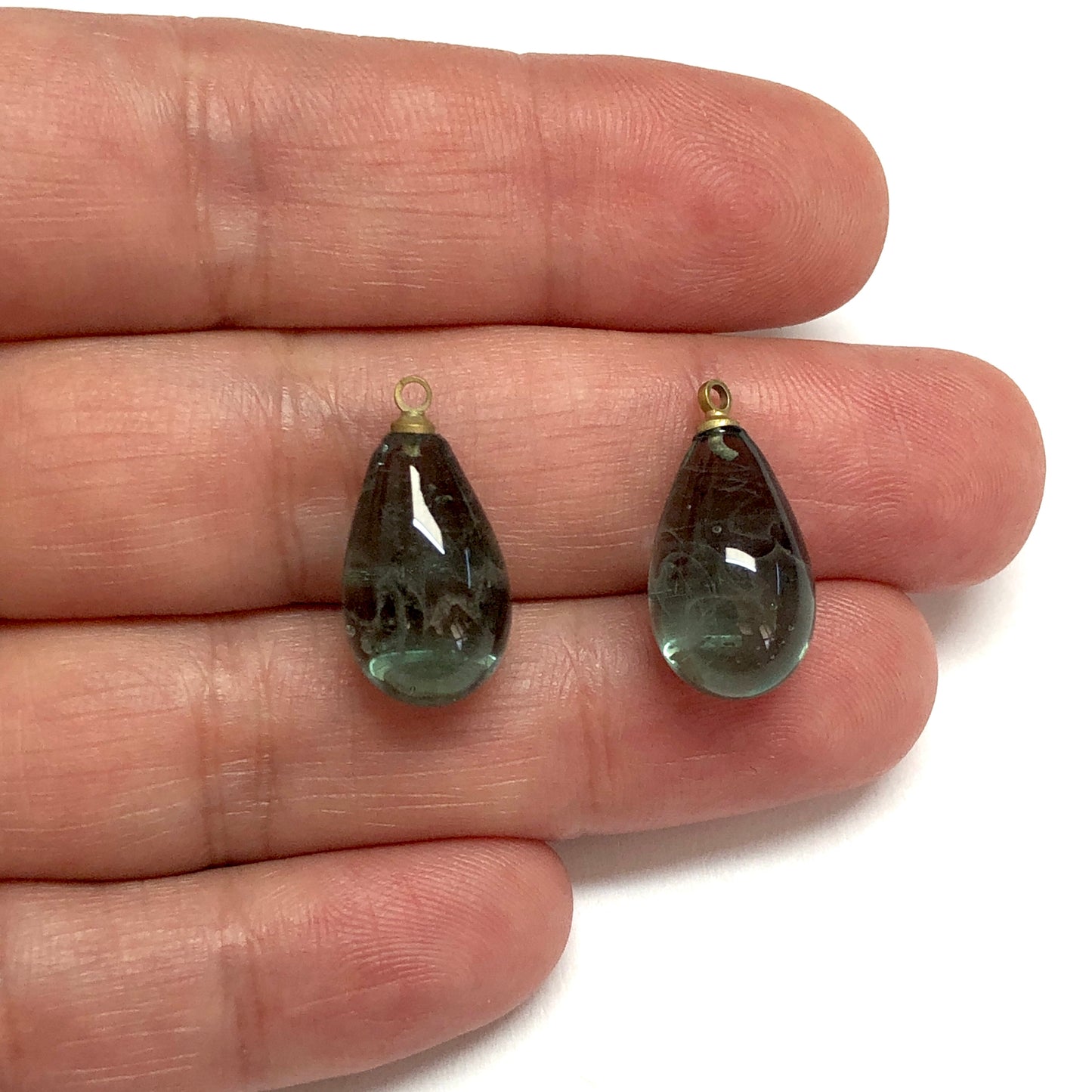 Murano Cam Su Damlası Şeffaf - Gri