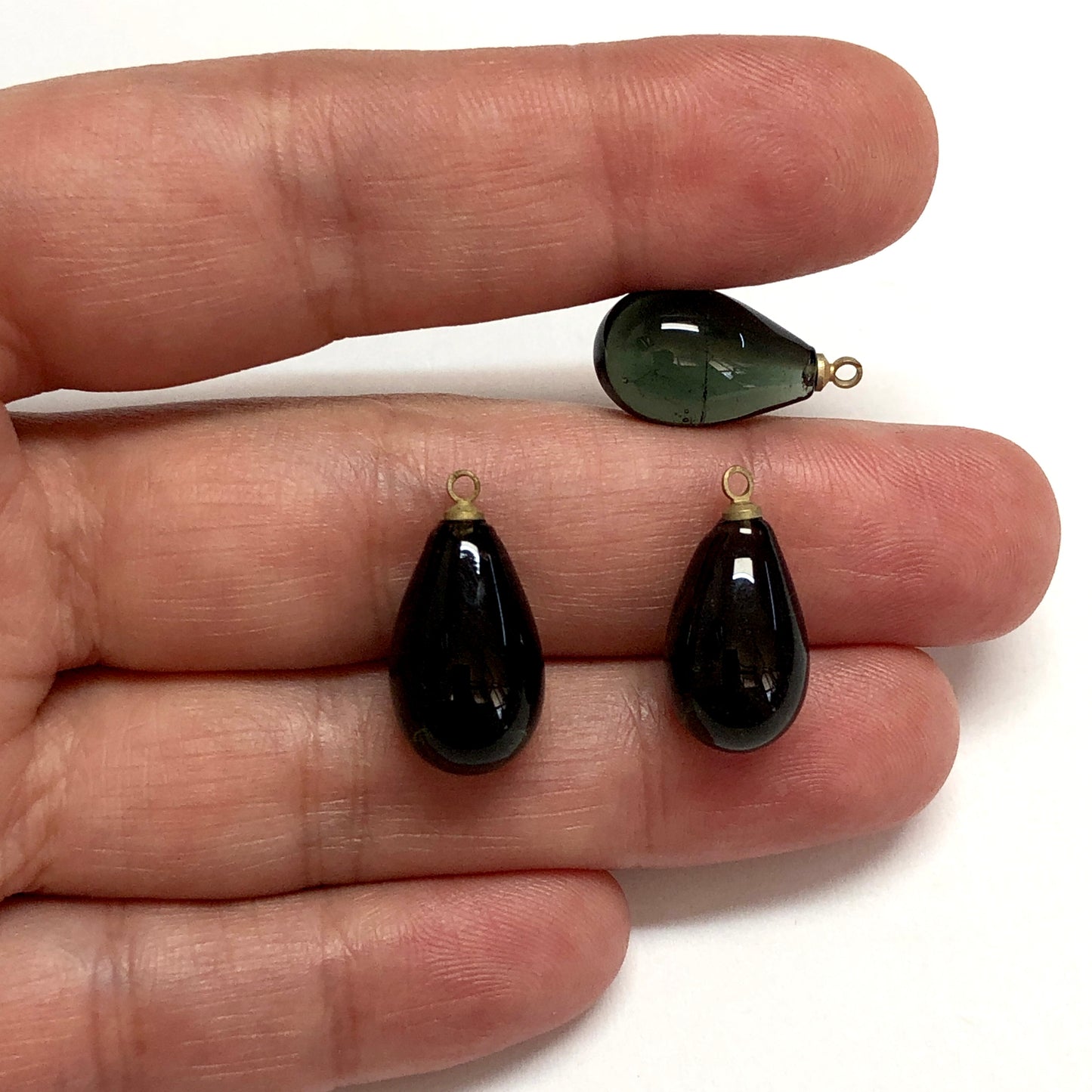 Murano Cam Su Damlası Şeffaf - Koyu Gri