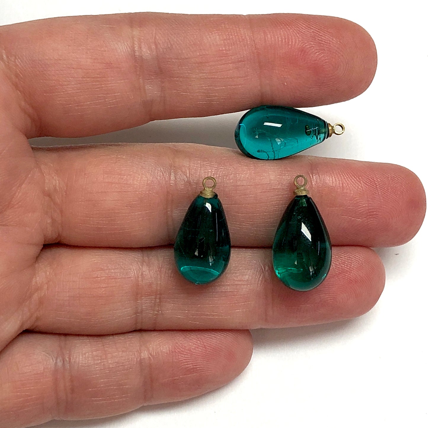 Murano Cam Su Damlası Şeffaf - Turkuaz