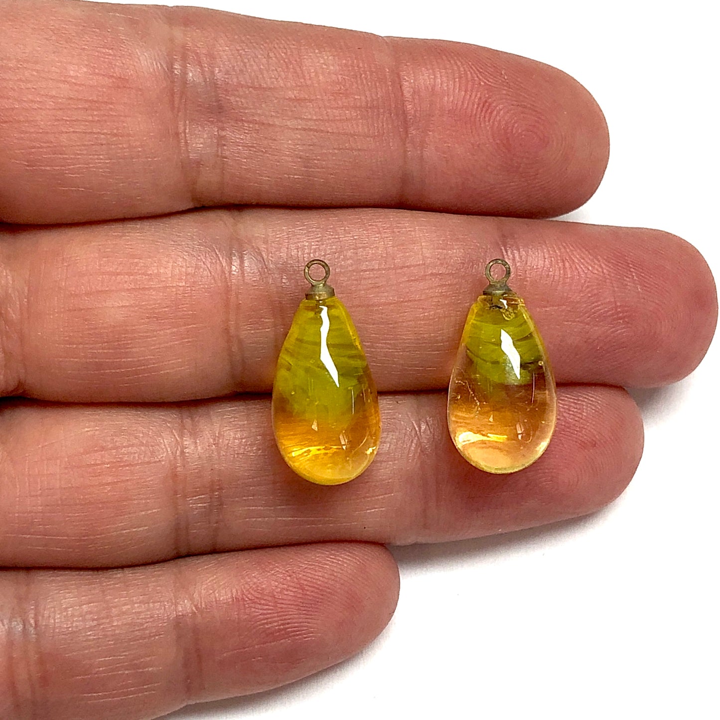 Murano Cam Su Damlası Şeffaf - Açık Sarı