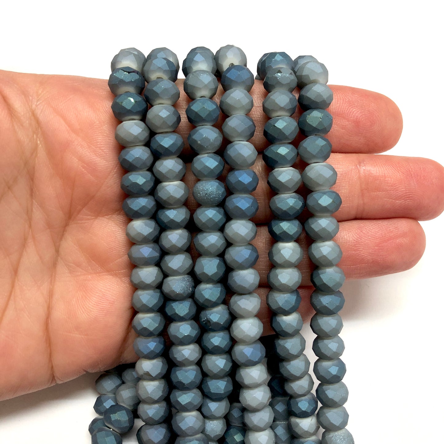 Crystal Beads, Chinese Crystal-8mm-30 Iced Janjan Blue