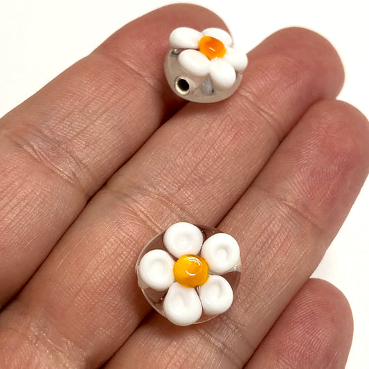 Murano Cam Şeffaf Papatya