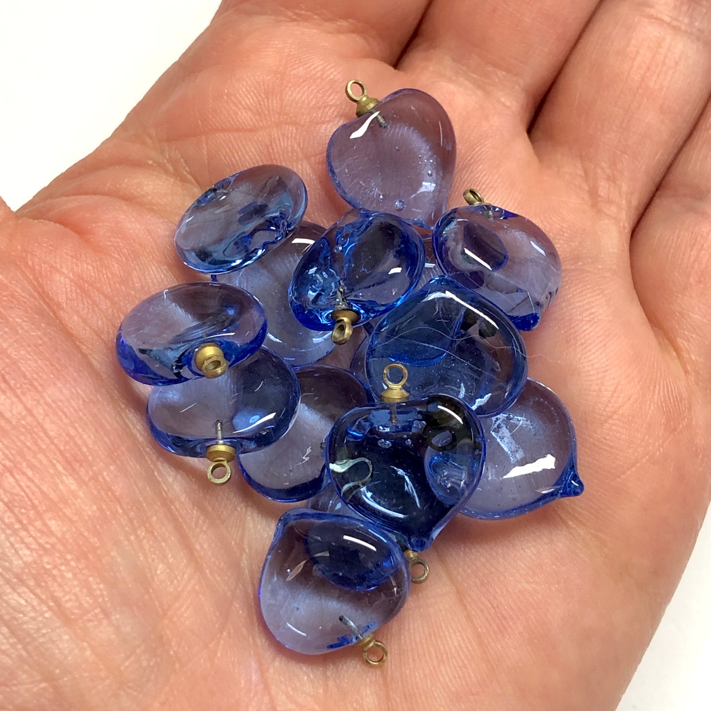 Murano Cam Şeffaf Kalp - Leylak