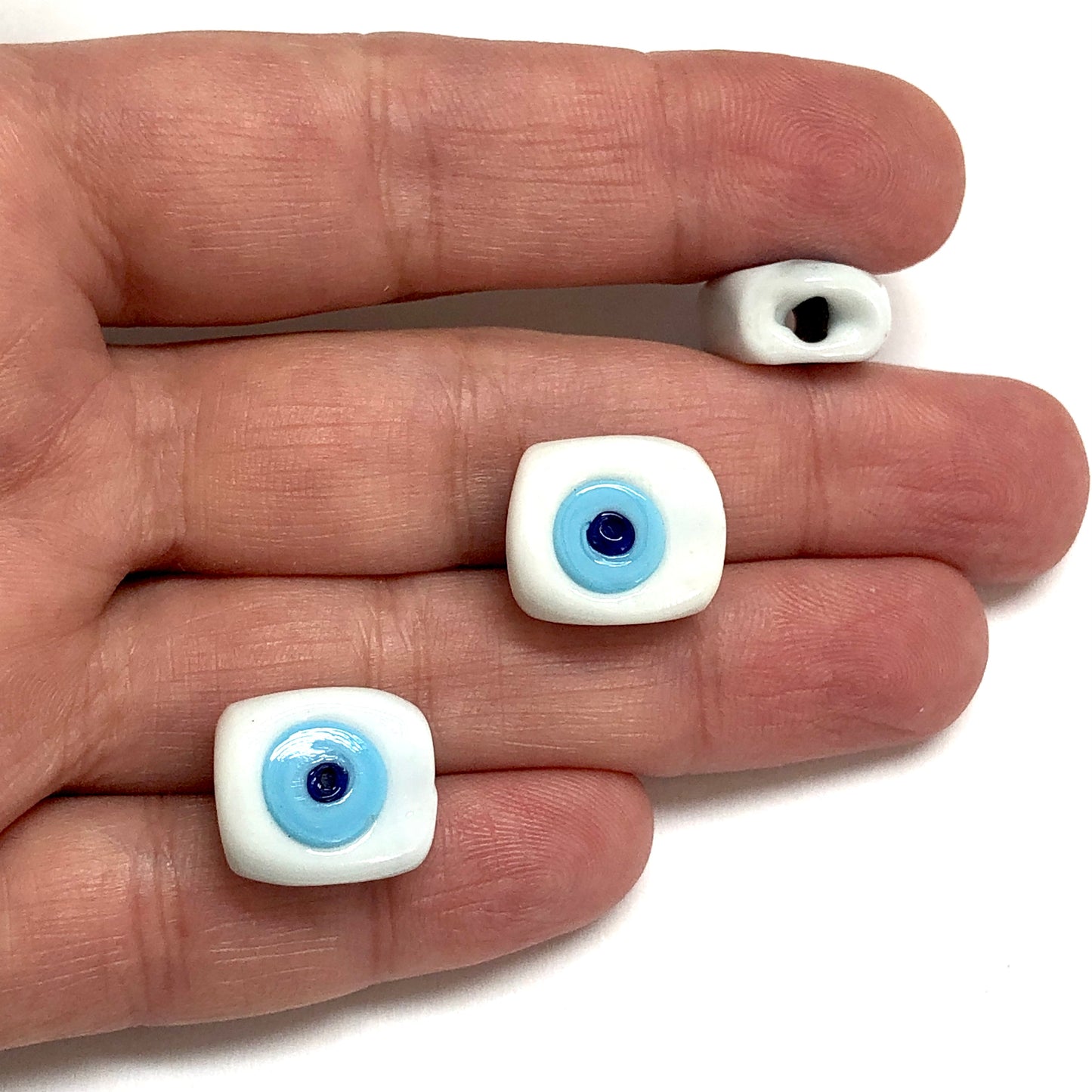 Transparent Blue Calf's Eye Evil Eye Bead