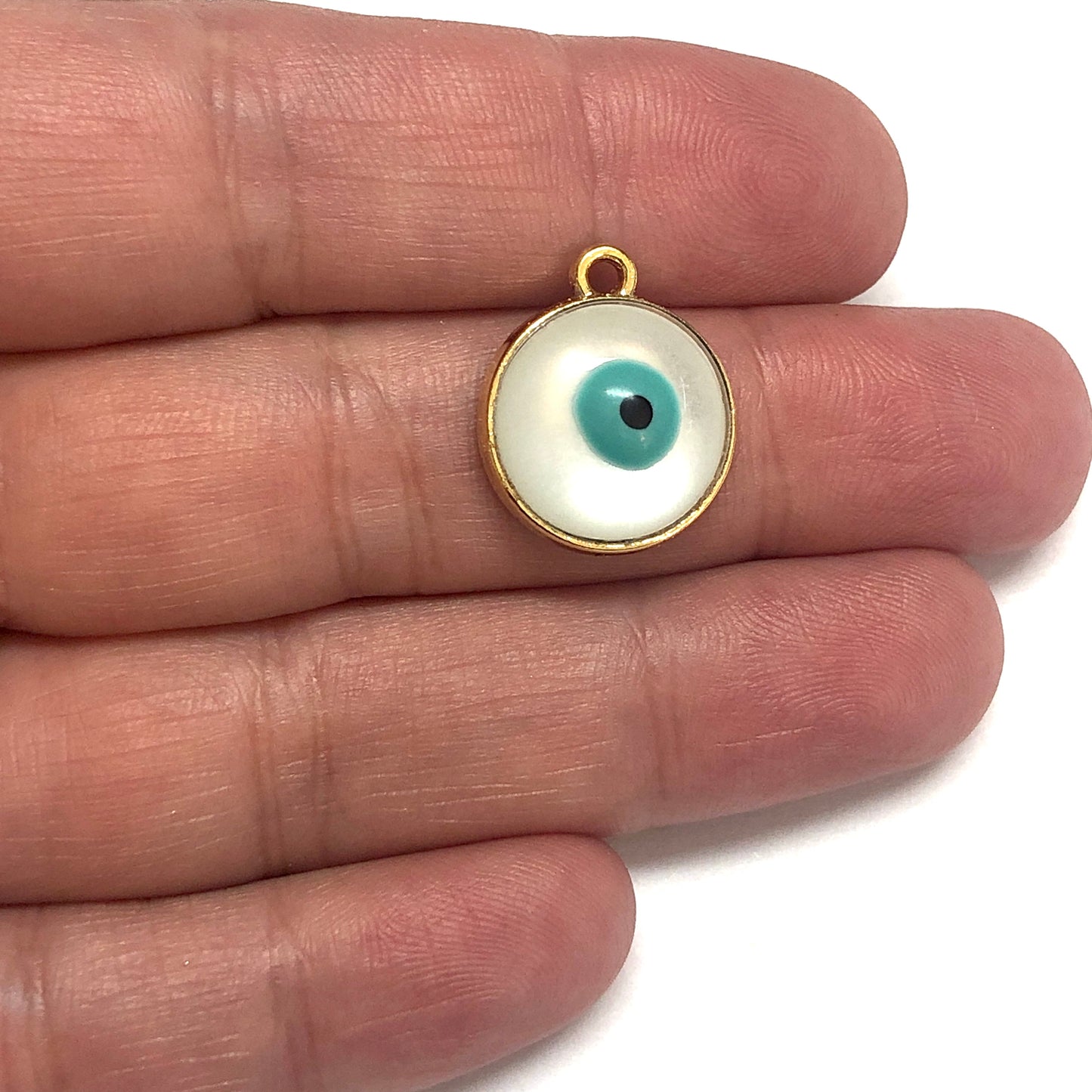 Altın Kaplama Sedef Nazar Kolye Ucu - 3