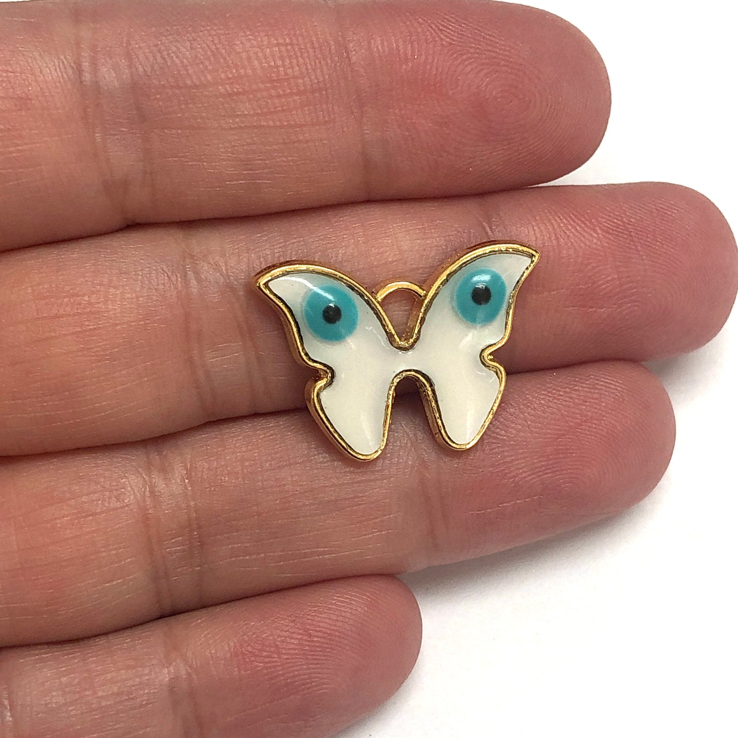 Altın Kaplama Sedef Nazar Kolye Ucu - 1