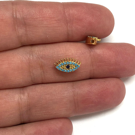 Gold Plated Colored Zircon Stone Spacer - 2