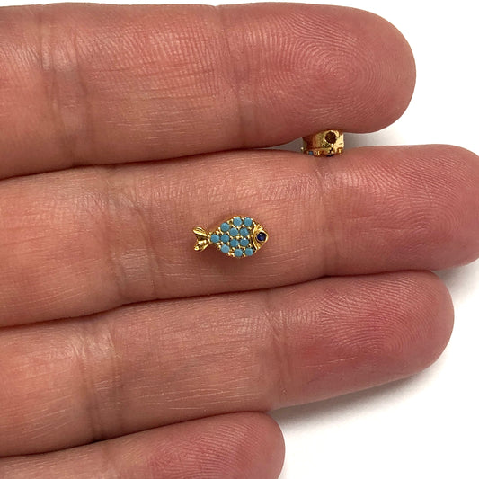 Altın Kaplama Renkli Zirkon Taşlı Ara Aparat - 3