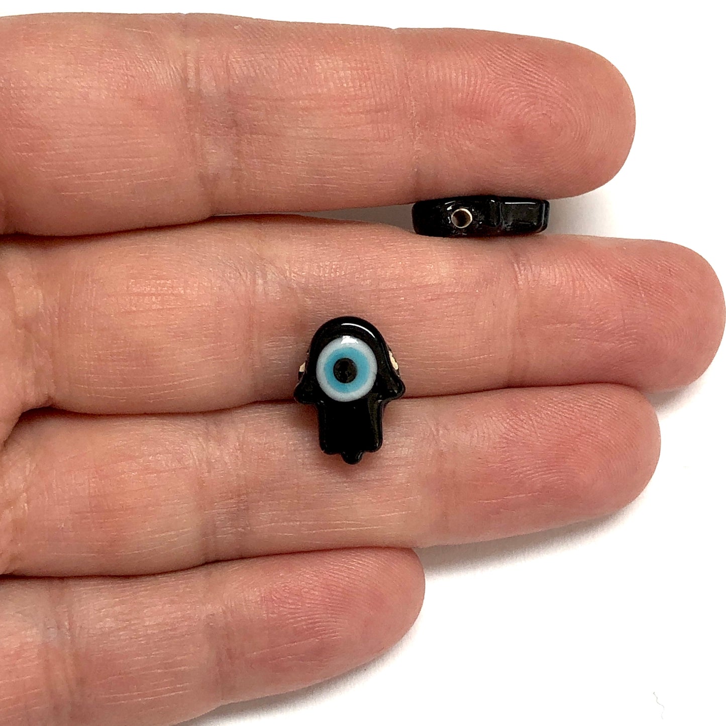 Murano Cam Nazar Hamsa - Siyah