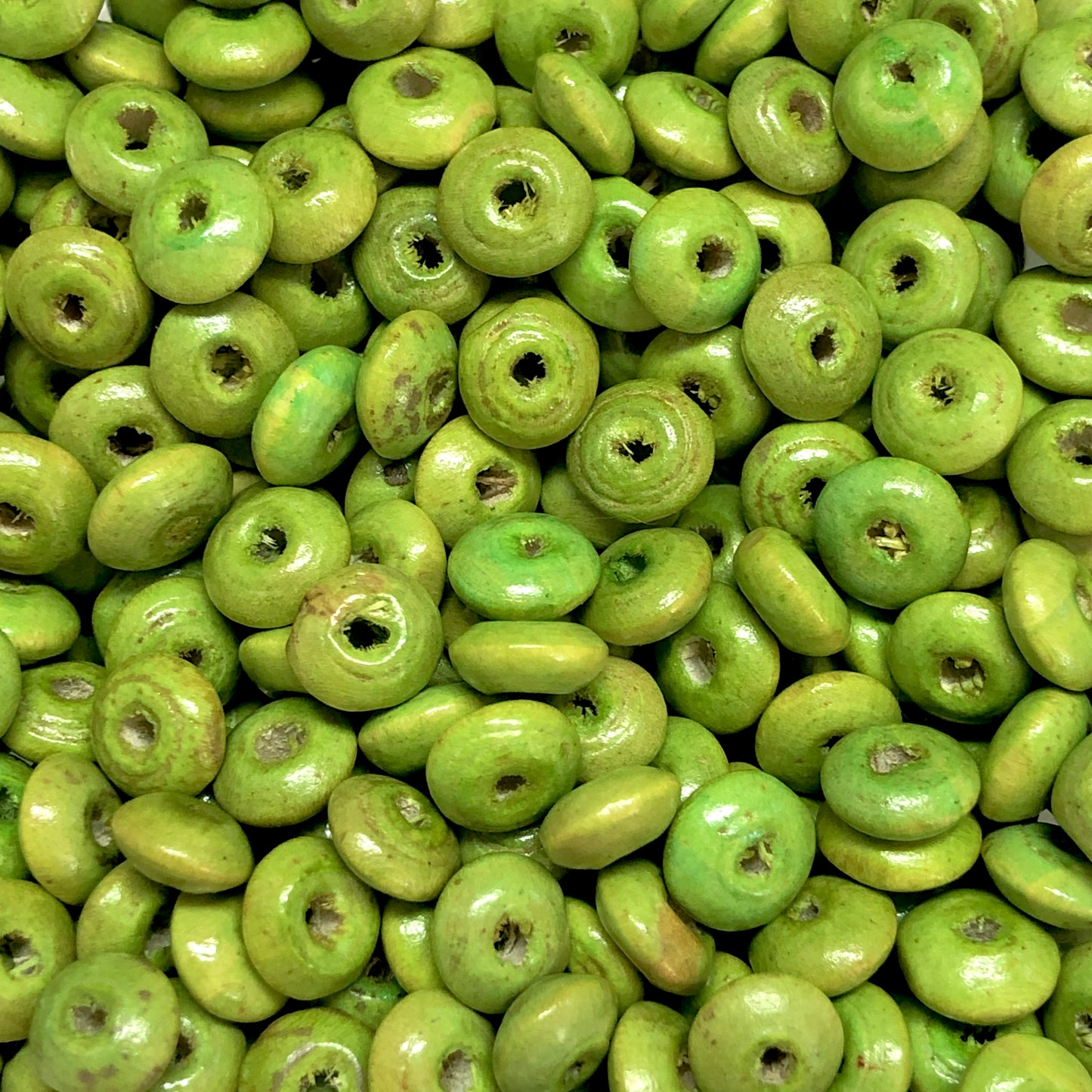 8mm Ufo Wood Bead 1 - Light Green