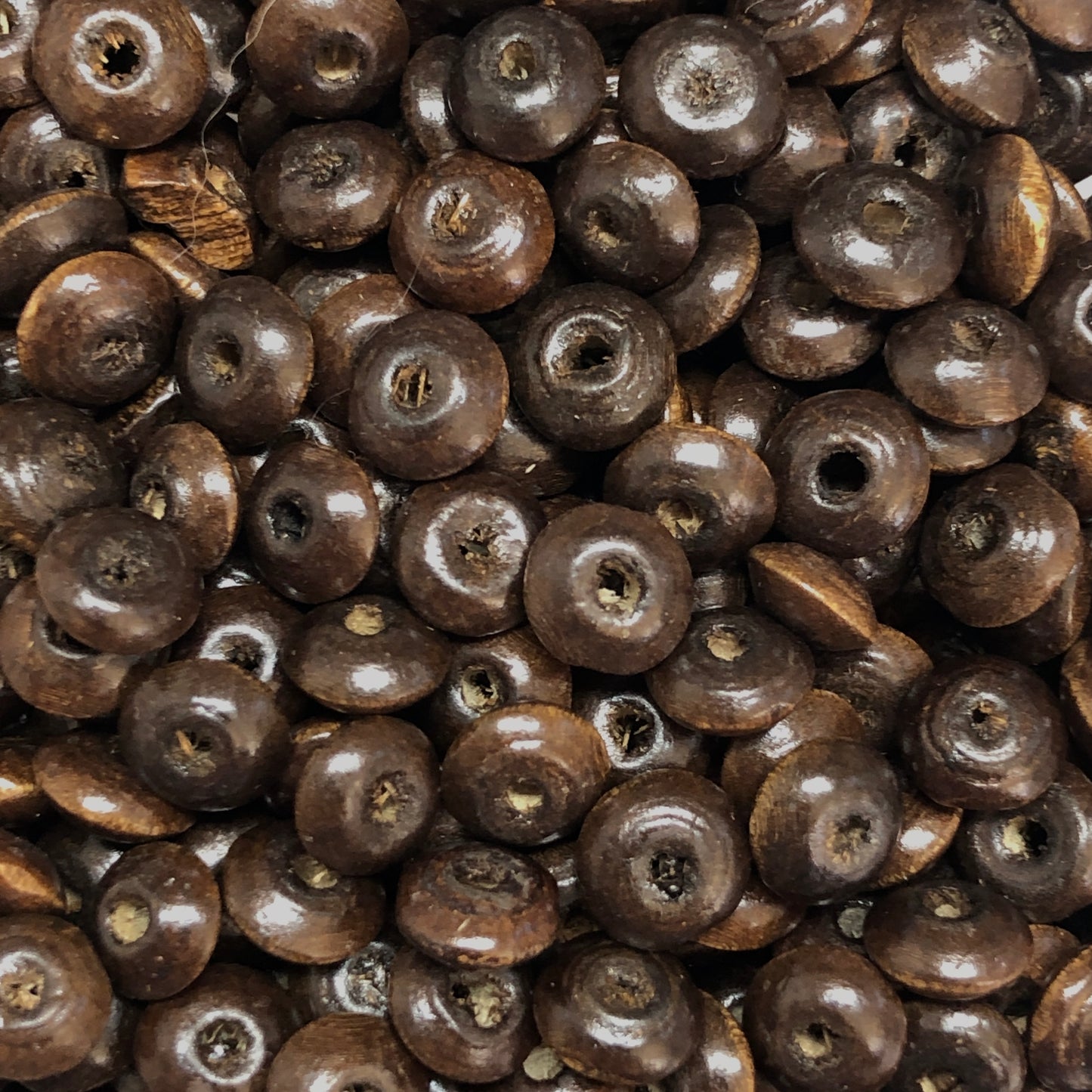 8mm Ufo Ahşap Boncuk - 10 - Koyu Kahve