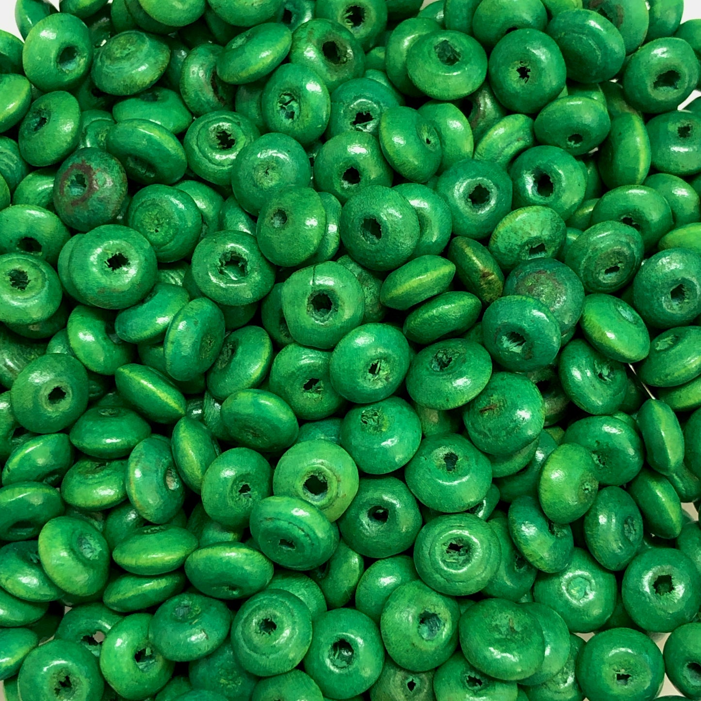 8mm Ufo Wood Bead 13 - Green