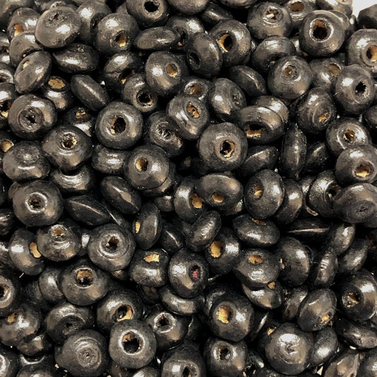 8mm Ufo Wood Beads 14 - Black