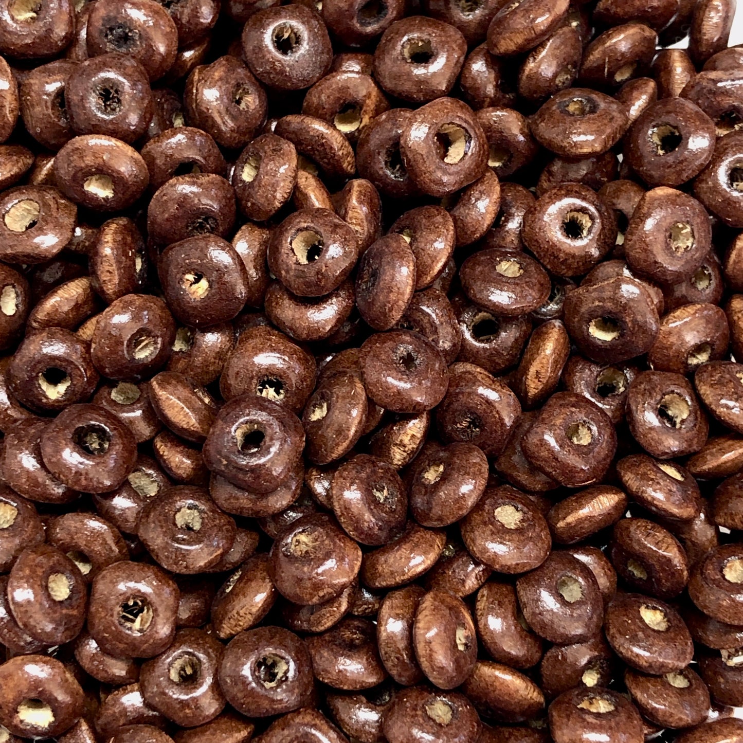 8mm Ufo Wood Beads 15 - Brown