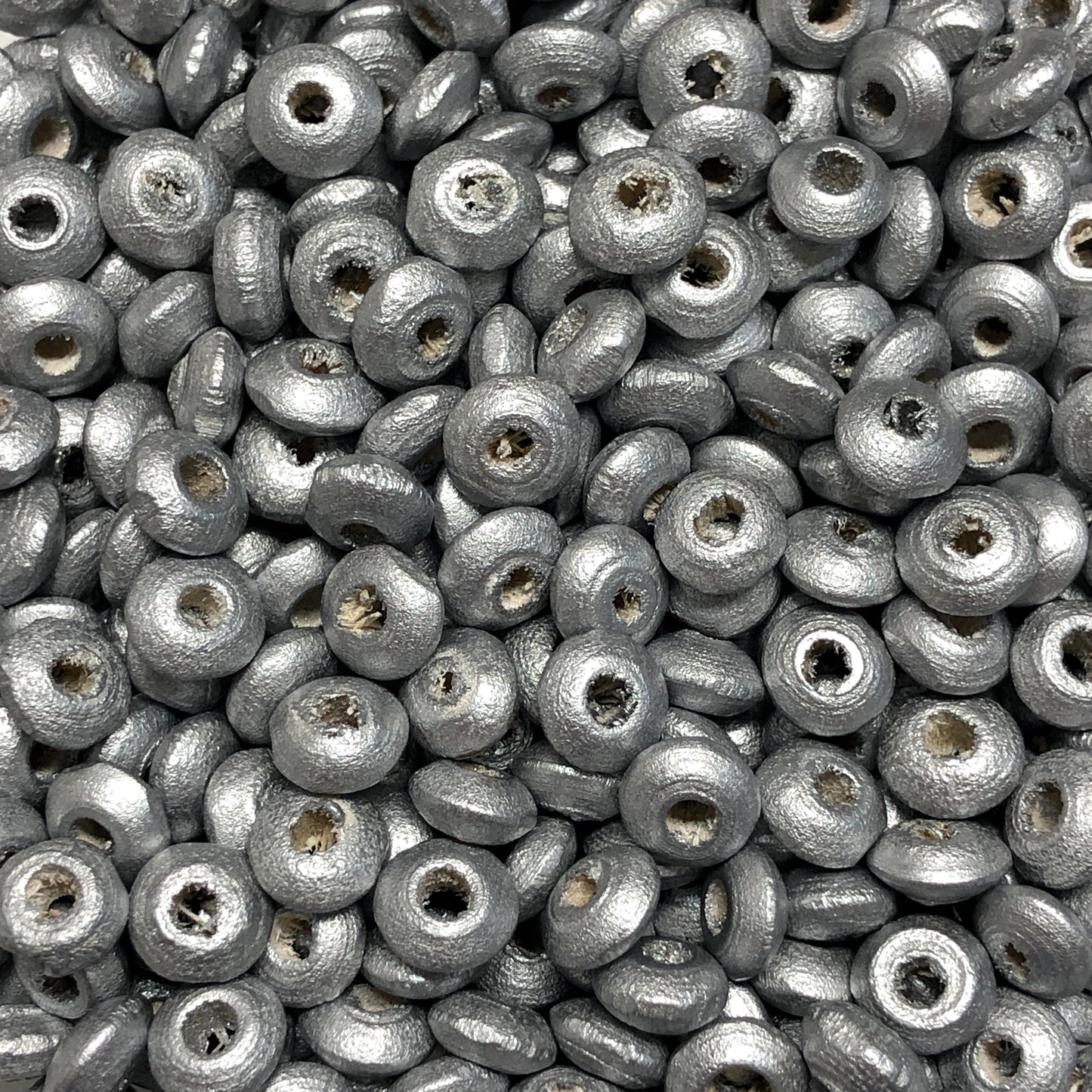 8mm Ufo Ahşap Boncuk 33 - Gümüş