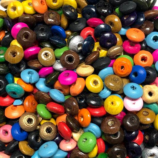 8mm Ufo Ahşap Boncuk 35 - Mix