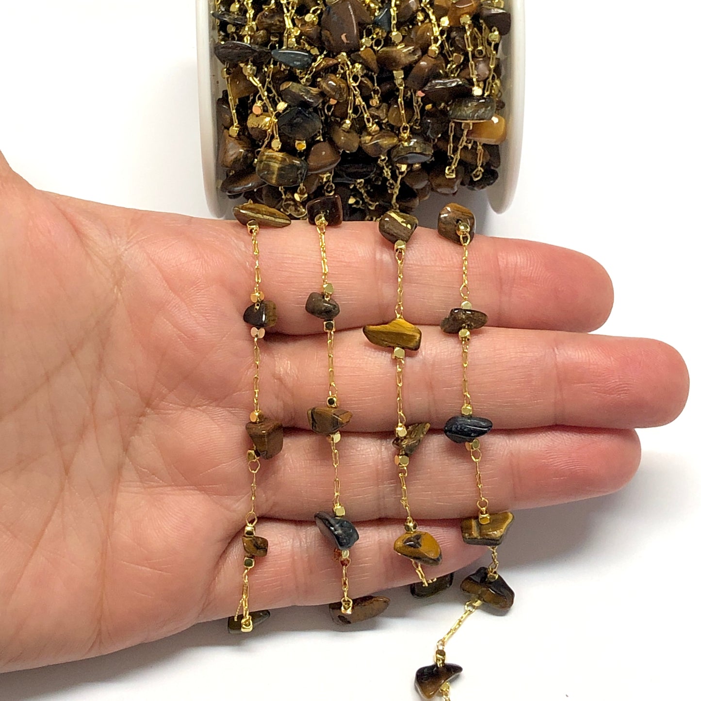 Altın Kaplama Doğaltaşlı Zincir - Kaplangözü