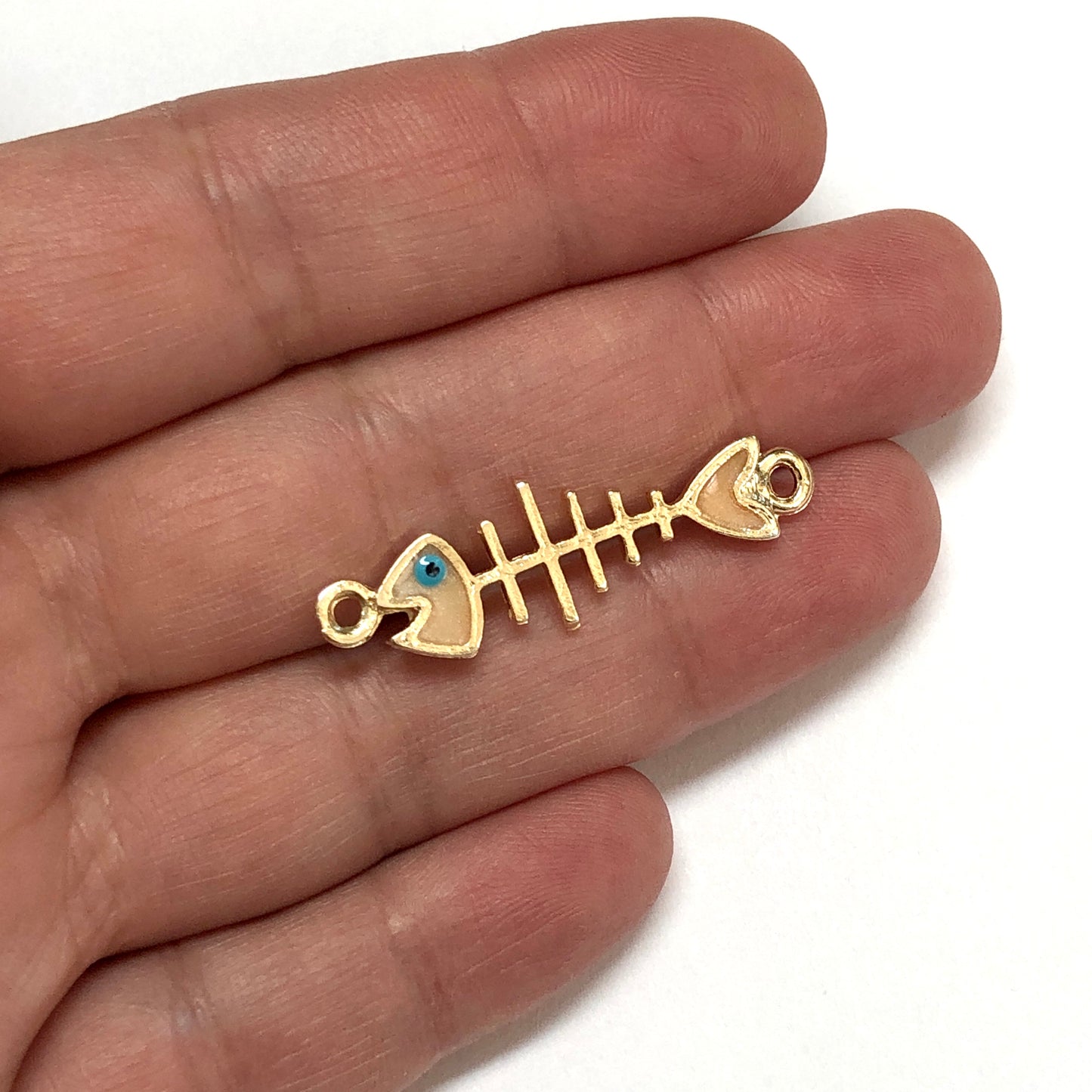 Gold Plated Enamel Crab Rocking Attachment - White