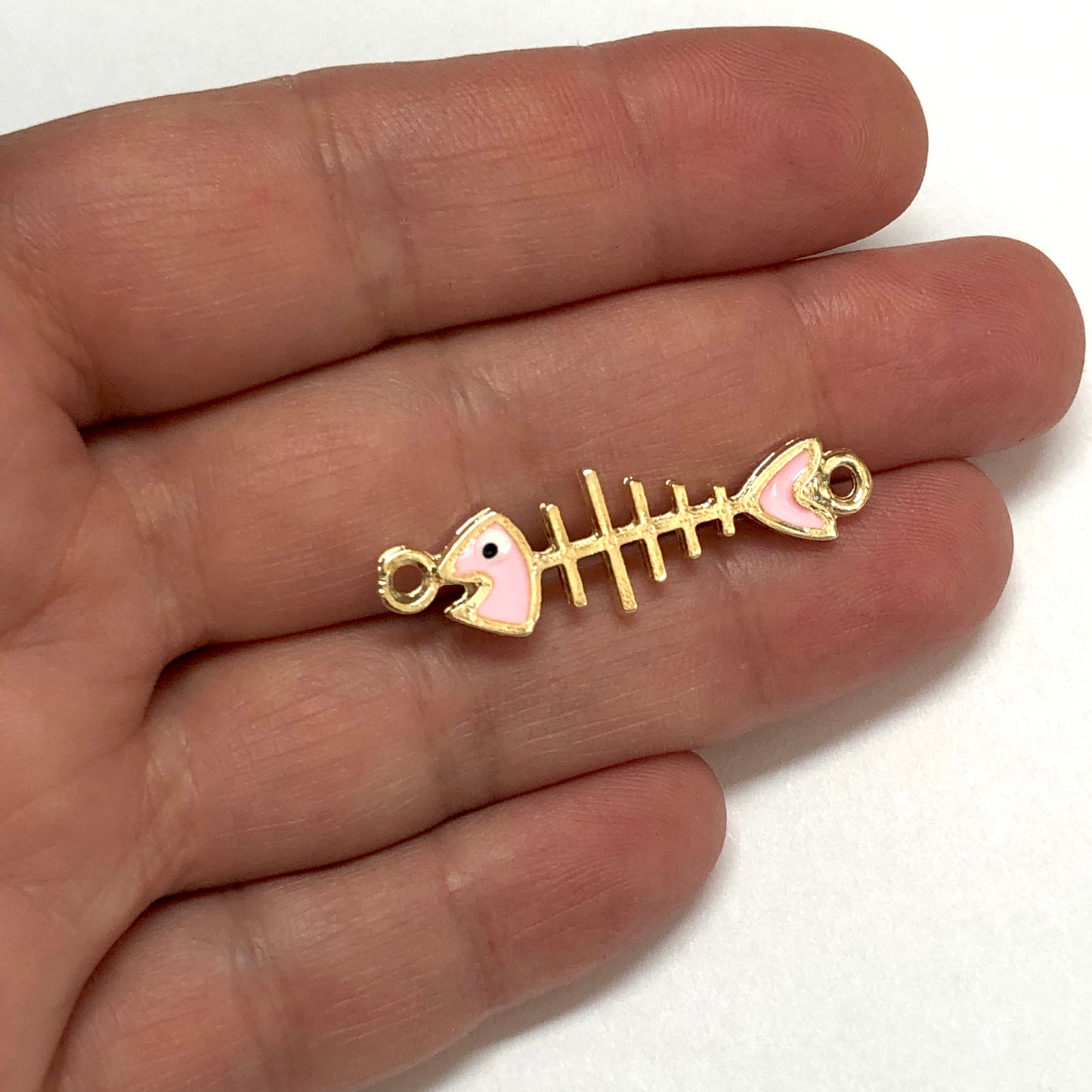 Gold Plated Enamel Crab Rocking Attachment - White