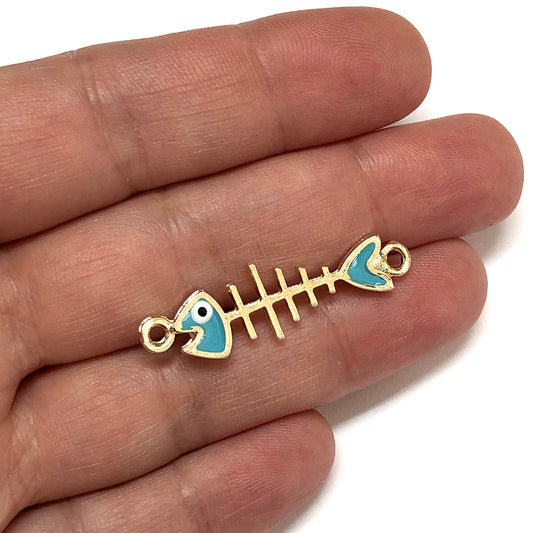 Gold Plated Enamel Crab Rocking Attachment - White