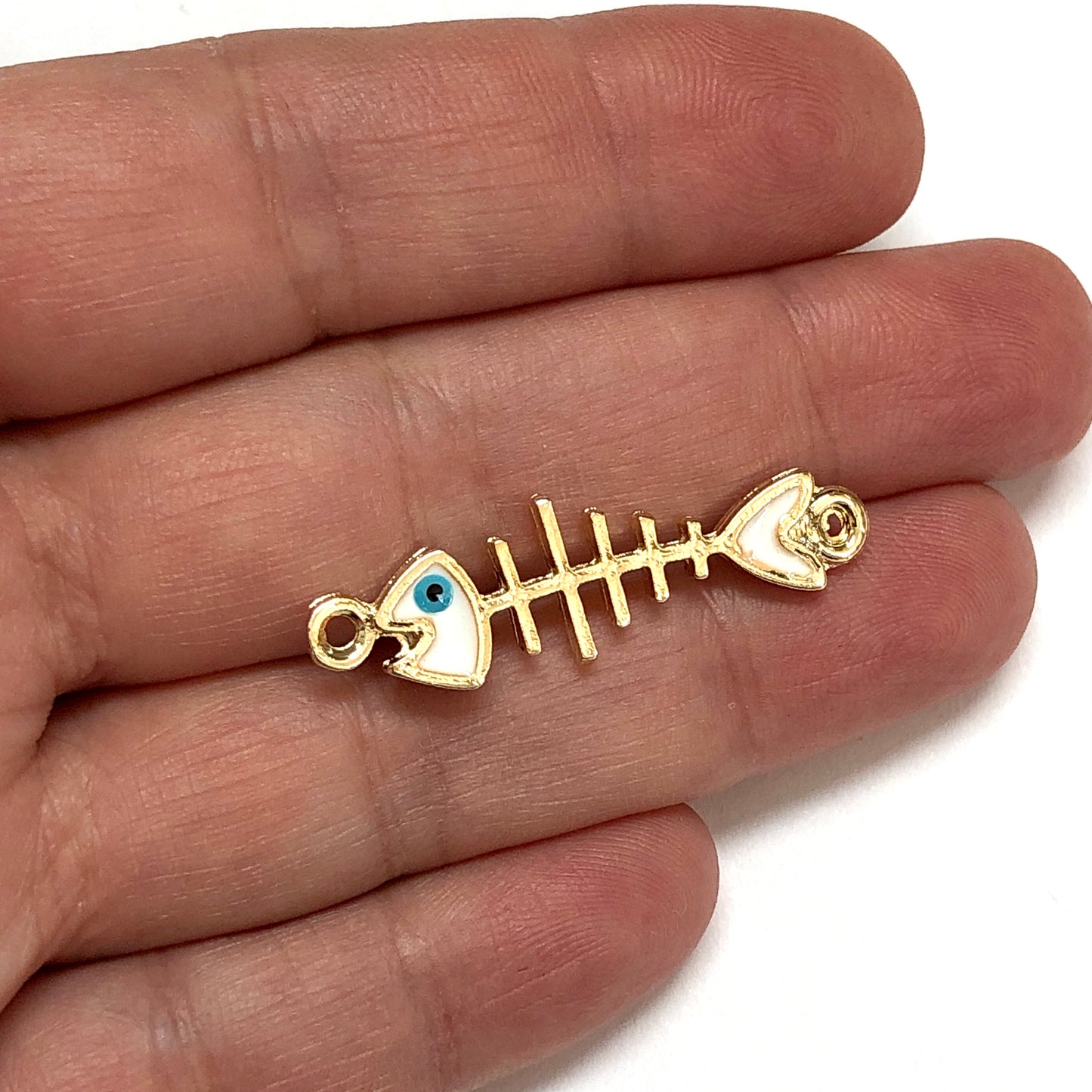 Vergoldeter Emaille-Krabben-Schaukelaufsatz - Weiß