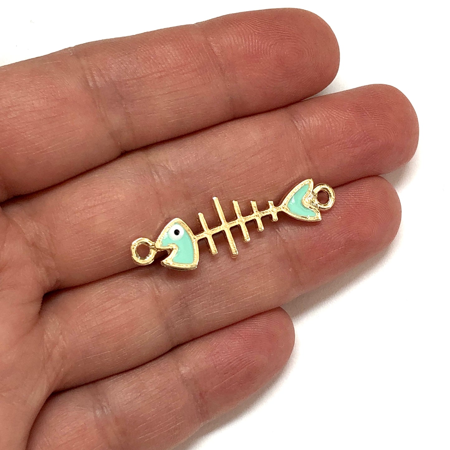 Gold Plated Enamel Crab Rocking Attachment - White