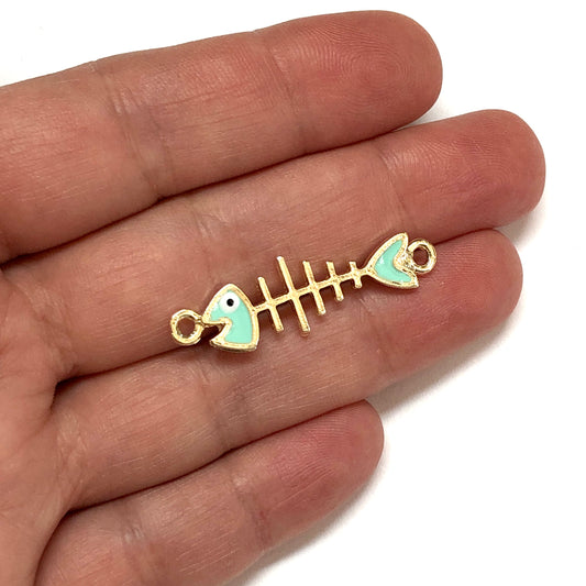 Gold Plated Enamel Crab Rocking Attachment - White