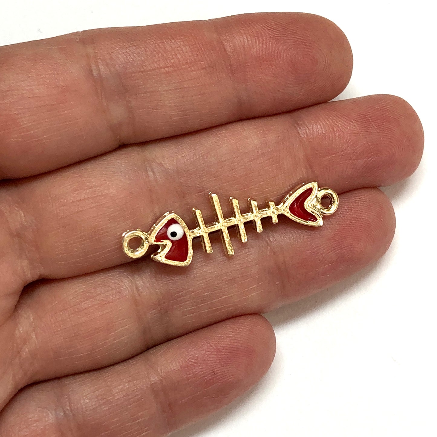 Gold Plated Enamel Crab Rocking Attachment - White