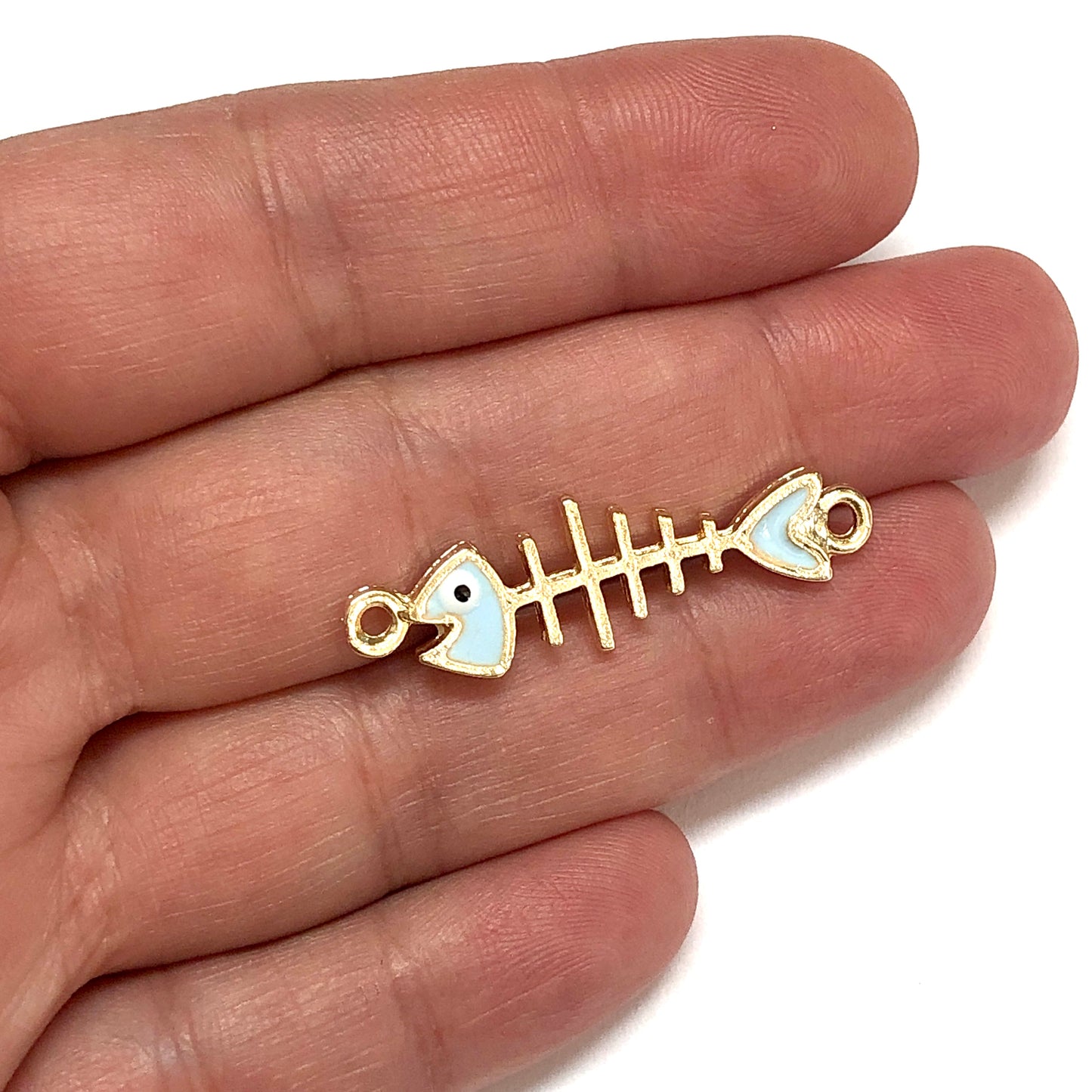 Gold Plated Enamel Crab Rocking Attachment - White