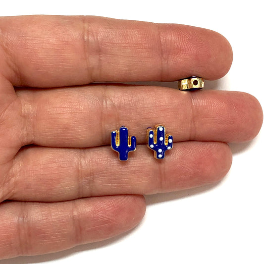 Altın Kaplama Mineli Puanlı Kaktüs - Lacivert