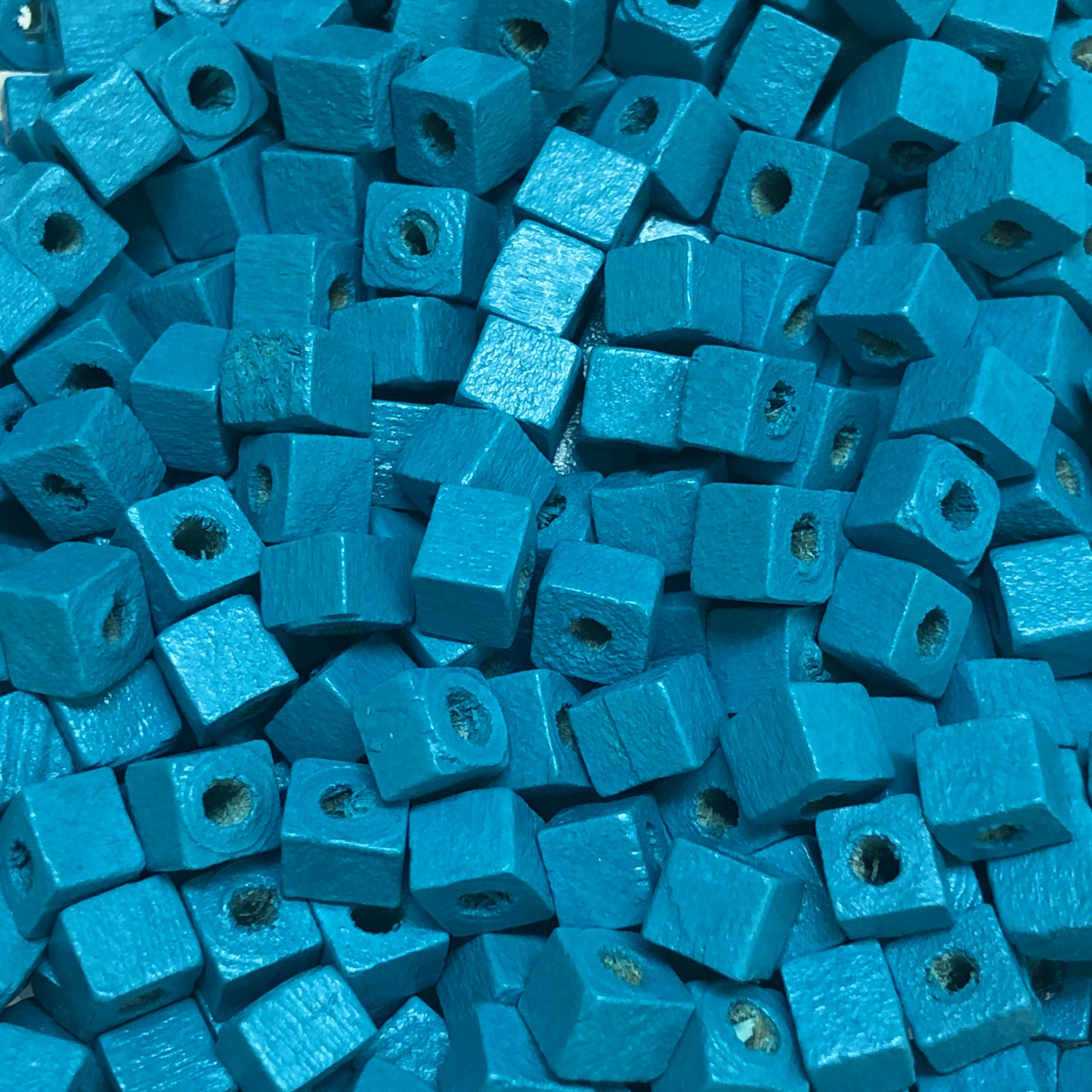 5x5mm Küp Ahşap Boncuk 16 - Mavi