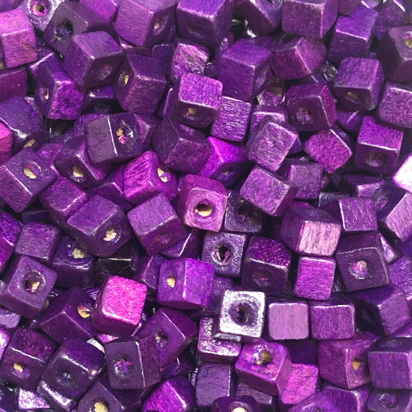 5x5mm Cube Wooden Bead 23 - Plum