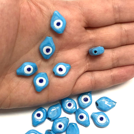 Nazar Göz Cam Ocak Boncuğu 15mm - Mavi