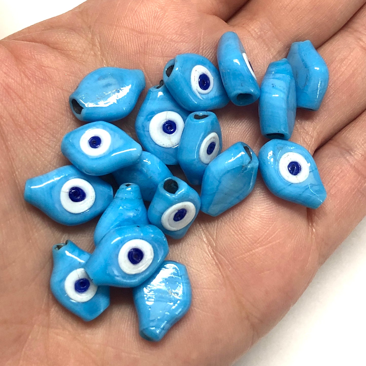 Nazar Göz Cam Ocak Boncuğu 15mm - Mavi