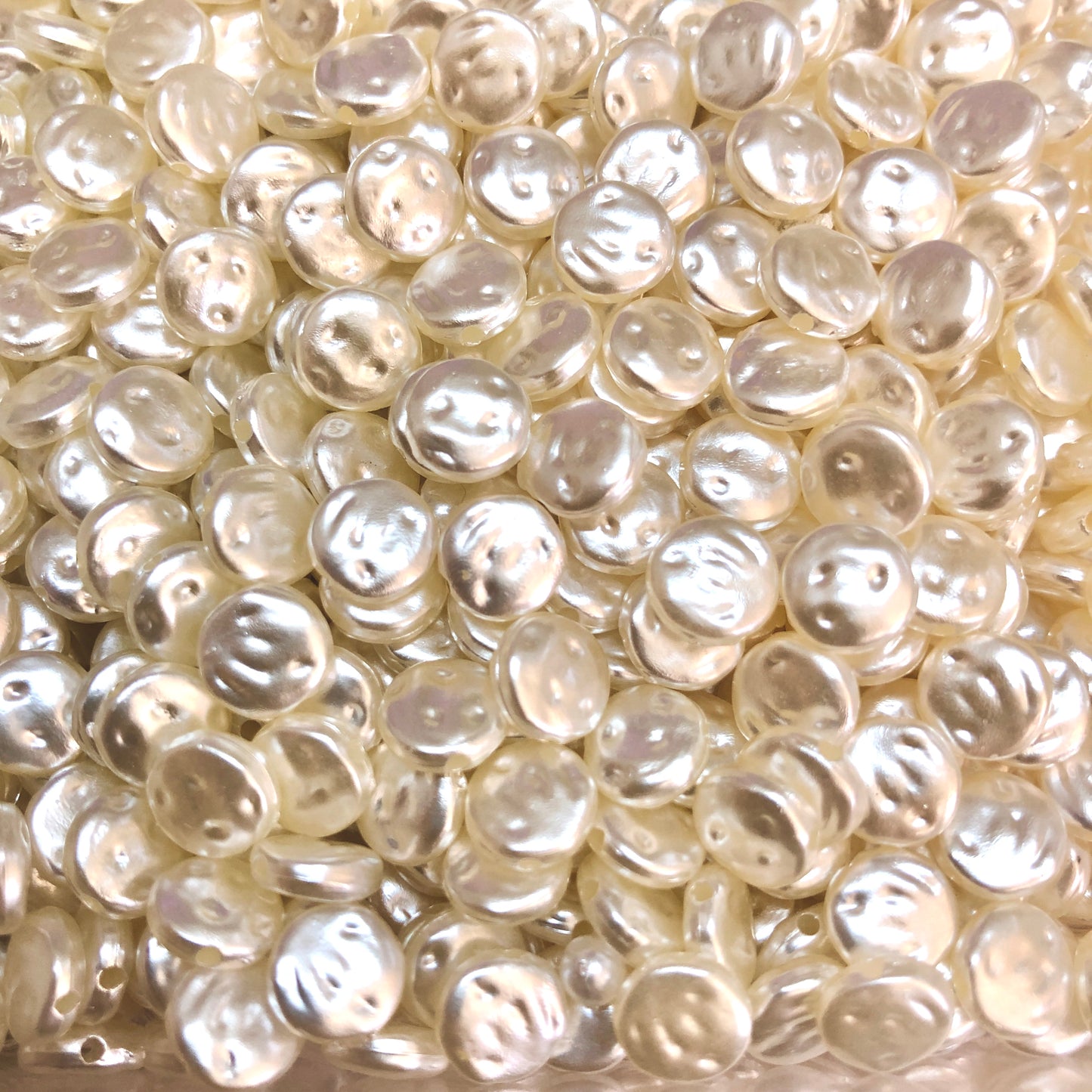 Akrilik Şekilsiz İnci Krem - 8 mm Daire-0119