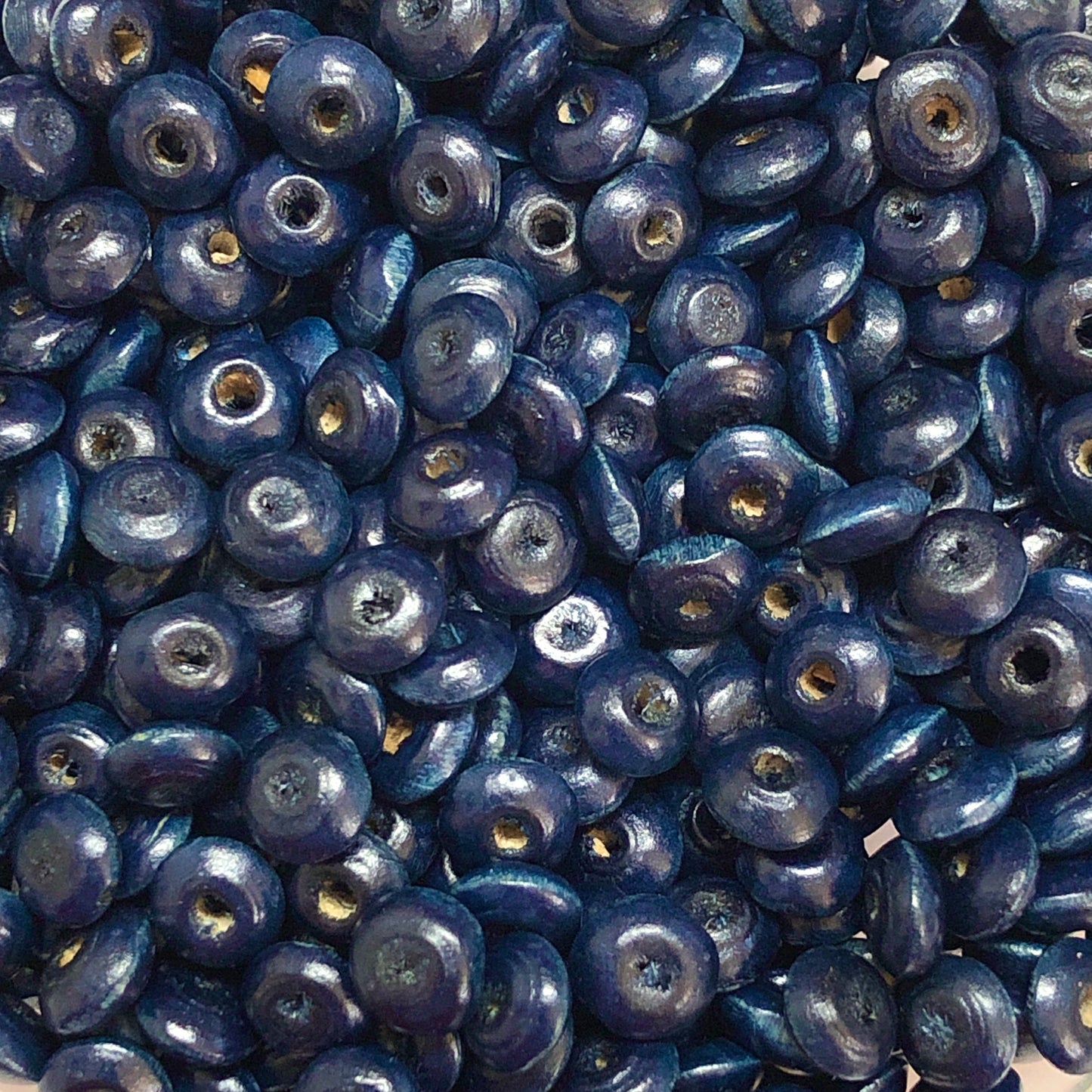 8mm Ufo Wooden Bead 19 - Navy Blue