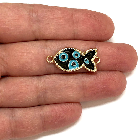 Altın Kaplama Mineli Balık Bileklik Aparatı - Siyah