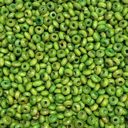 4mm Ufo Ahşap Boncuk - 1 Açık yeşil