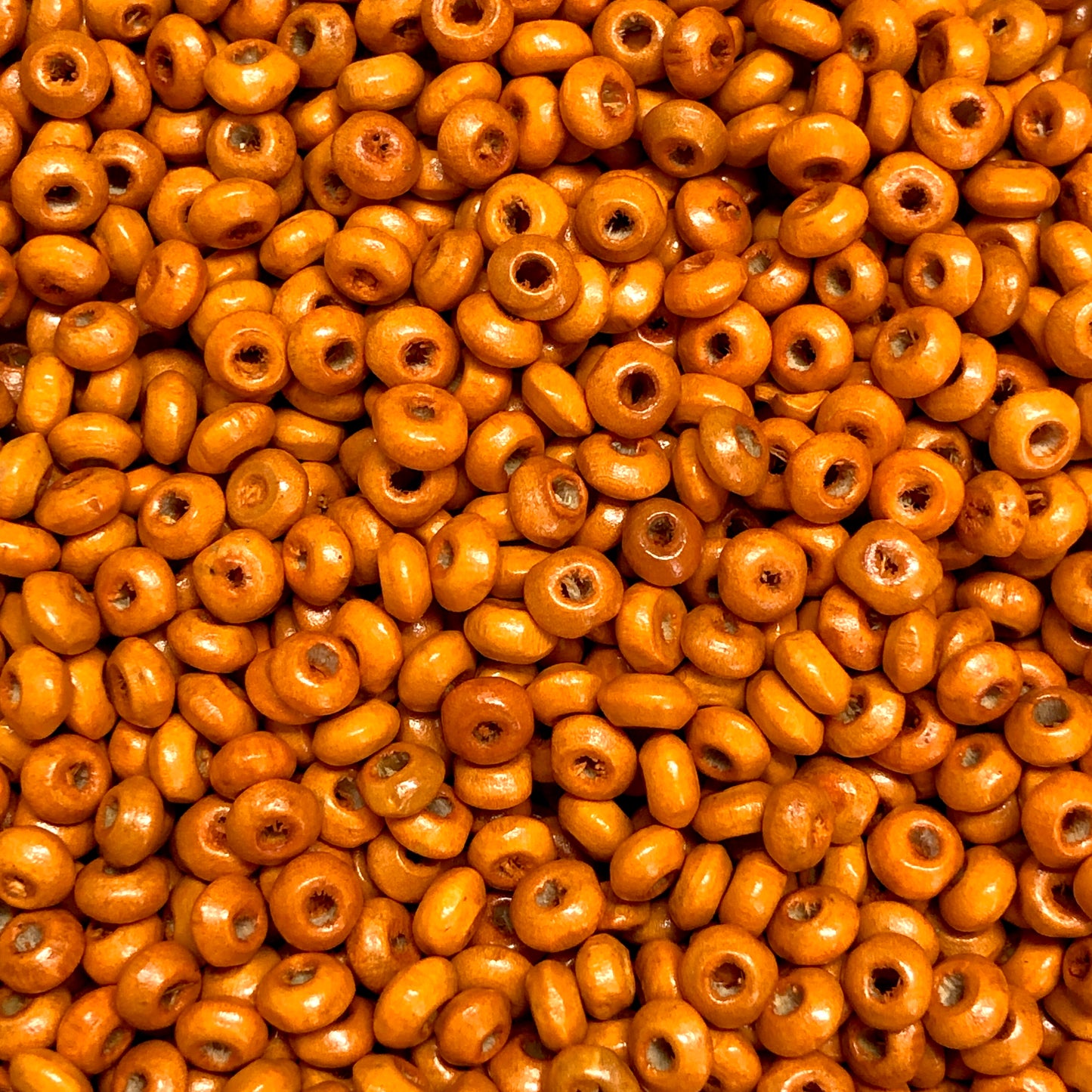 4mm Ufo Ahşap Boncuk - 4 Turuncu