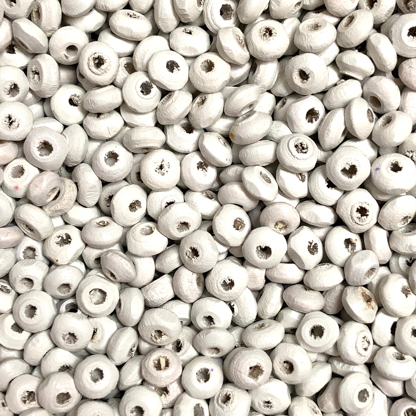 4mm Ufo Ahşap Boncuk - 5 Beyaz