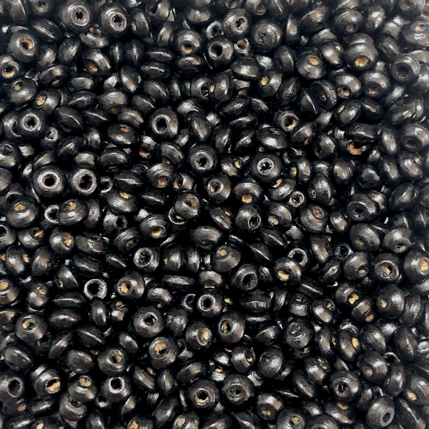 4mm Ufo Ahşap Boncuk - 11 Siyah