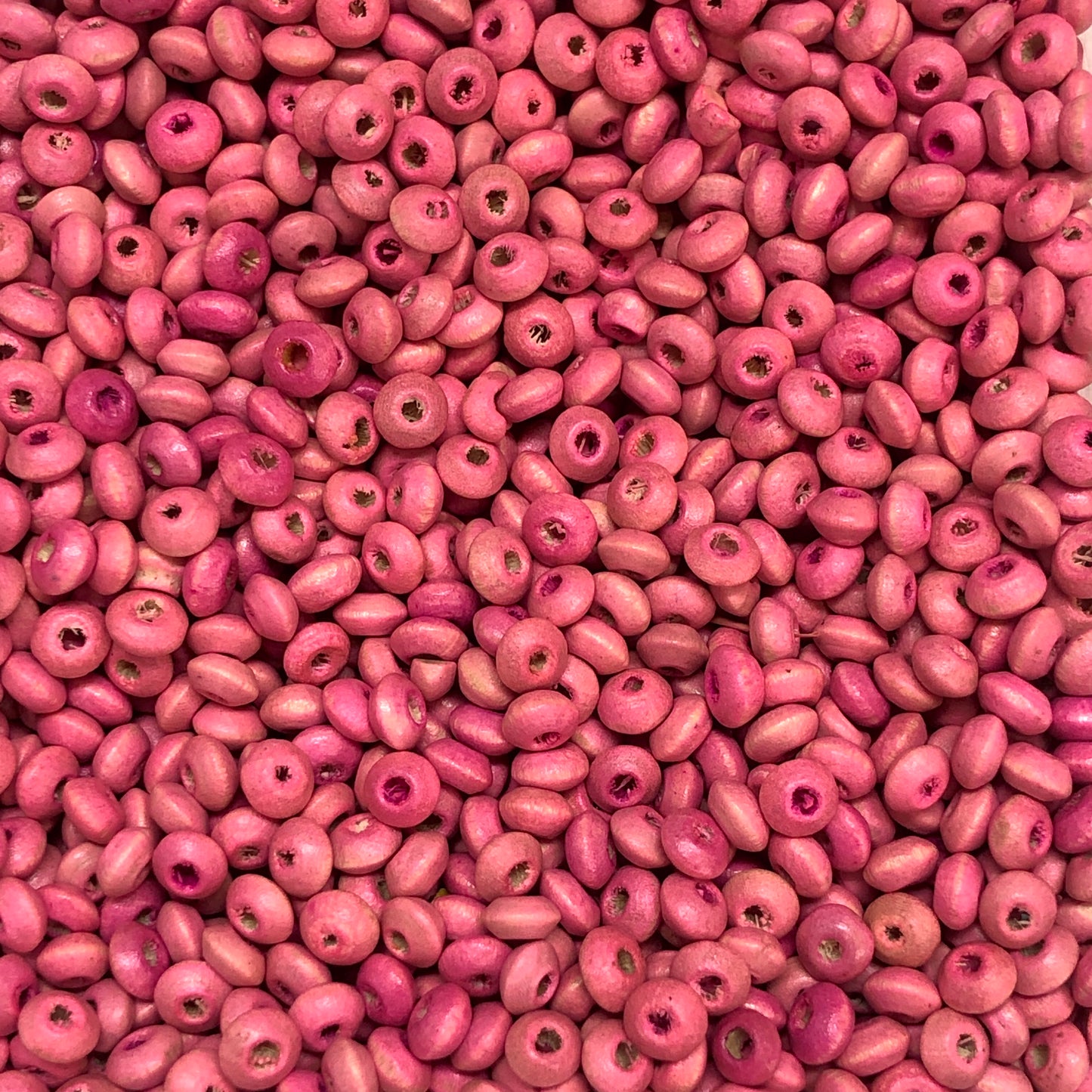 4mm Ufo Ahşap Boncuk - 13 Açık Pembe