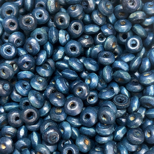 4mm Ufo Ahşap Boncuk - 15 - Lacivert